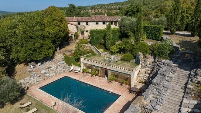 Restored stone property with a guest house and a swimming pool in Niccone Valley